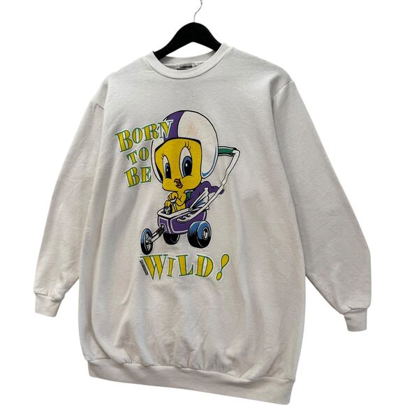 Vintage Tweety "Born To Be Wild" Crewneck M - Picture 3 of 8